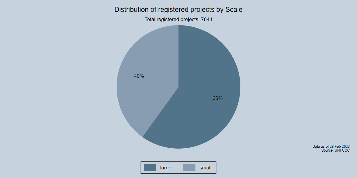 Distribution of registered projects by Scale